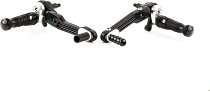 Gilles Footrest system, adjustable, black, silver - Ducati