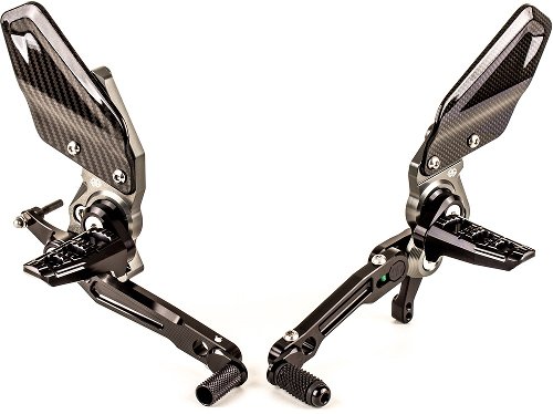 Gilles adjustable rearset RCT10GT, black/grey