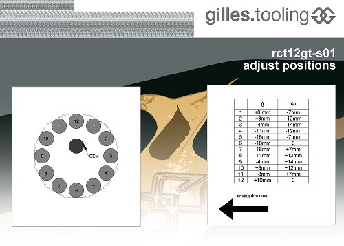 Gilles adjustable rearset RCT12GT, titan-silver