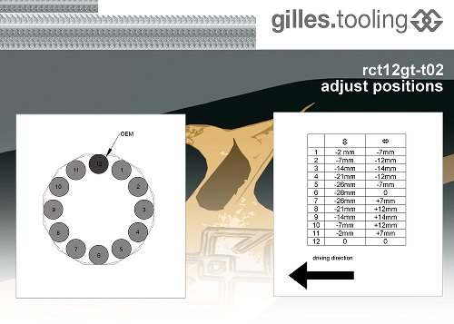 Gilles adjustable rearset RCT12GT, titan-silver