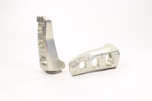 Gilles Footpeg kit touring, front, silver - Aprilia 1000,