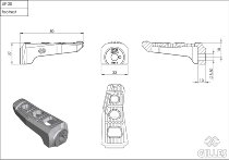 Gilles Footpeg kit touring, front, silver - Aprilia 1000,