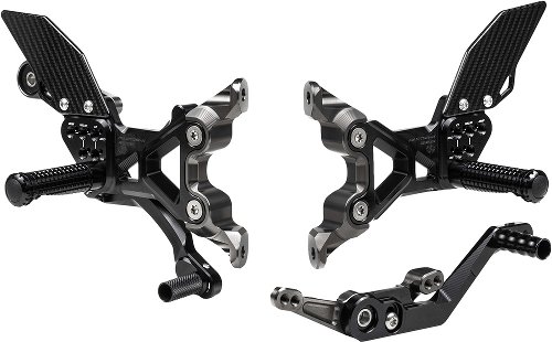 GILLES Rearset FXR, black - BMW S 1000 RR