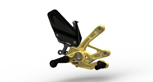 Sistema de reposapiés Gilles MUE2, dorado - Yamaha YZF-R1/M