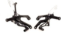 GILLES Rearset FXR, black-silver - Yamaha YZF R3 / R25