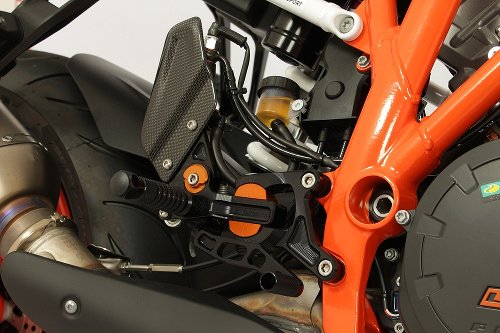 GILLES Adjustable rearset VCR38GT, black - KTM 1290 Super