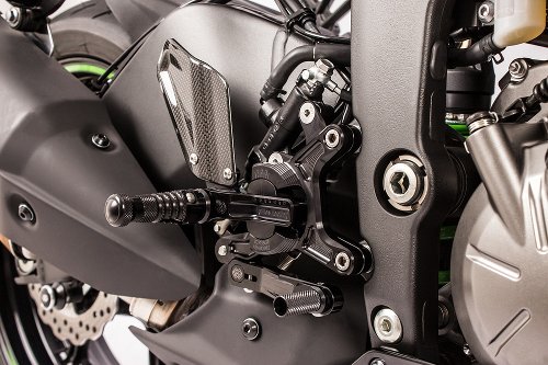 GILLES Adjustable rearset VCR38GT, black - Kawasaki ZX-6R