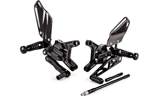 GILLES Adjustable rearset VCR38GT, black - Kawasaki ZX-6R