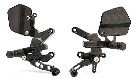 GILLES adjustable rearset VCR38GT, black - Kawasaki ZX-10R