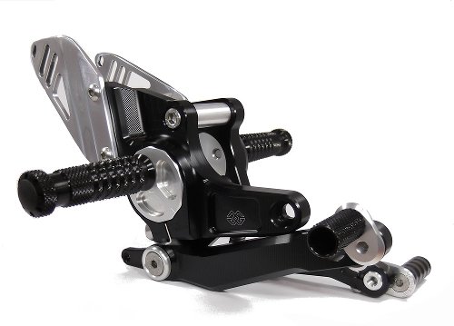 GILLES Adjustable rearset RCT10GT, black - BMW R 1200 R / R