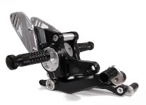 GILLES Adjustable rearset RCT10GT, black/silver - BMW R 1200