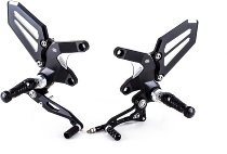 GILLES Adjustable rearset RCT10GT, black/silver - Kawasaki Z