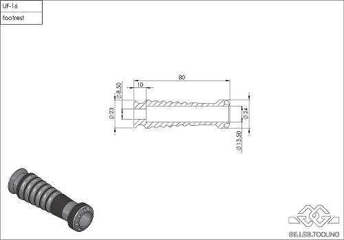 Set poggiapiedi Gilles Sport, anteriore/posteriore, nero -