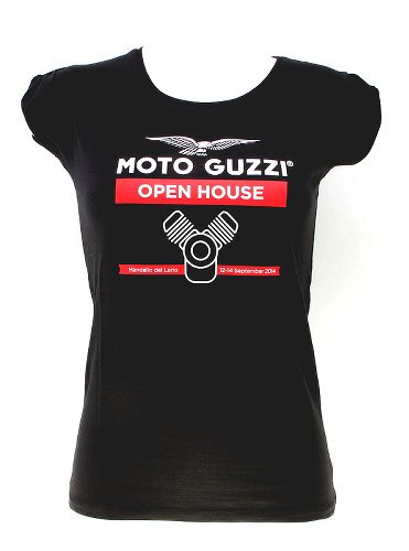Moto Guzzi T-Shirt, Tag der offenen Tür, Frauen, schwarz,