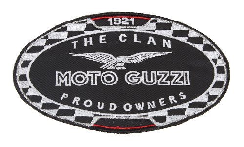 Moto Guzzi Parche, The Clan, negro-blanco, 15cm x 9,5cm