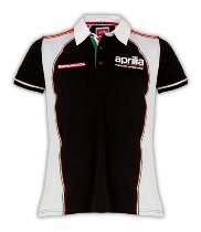 Aprilia Poloshirt racing, men, black/white, size: M NML