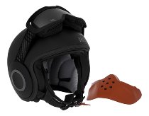 Moto Guzzi Jethelm mit Maske, schwarz matt, Größe: M