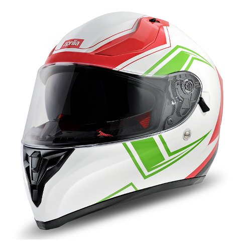 Aprilia Integralhelm Racing, weiß/grün/rot, Größe: L