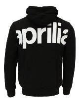 Aprilia Wide Fleece Hoodie nero - Taille XL Ricambi per Moto Guzzi