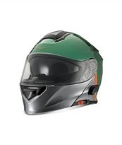 Moto Guzzi Modular Helmet with Bluetooth, Green, Size: S