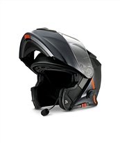 Moto Guzzi Modular Helmet with Bluetooth, Black, Size: XL