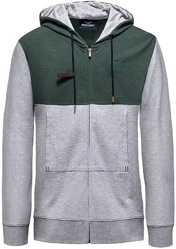 Moto Guzzi Sweatshirt Jacke, grün/grau, Größe: XL