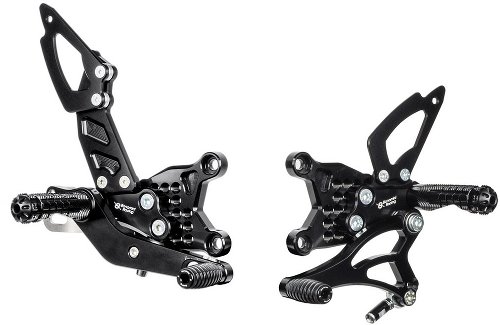 Repose-pieds Bonamici Racing, réglables, set Aprilia RSV4 -