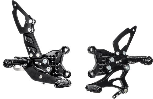 Bonamici footrest systems, adjustable, set Aprilia RSV4 APRC