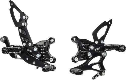 Bonamici Racing footrest systems, adjustable, set Aprilia