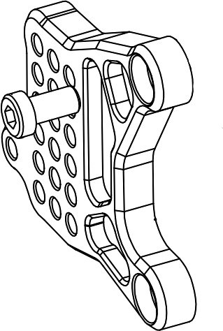 Bonamici mounting plate for footrest systems, brake side