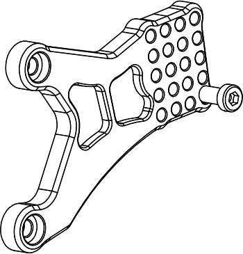 Bonamici mounting plate for footrest systems, gearbox side