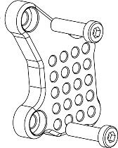 Bonamici mounting plate for footrest systems, gearbox side