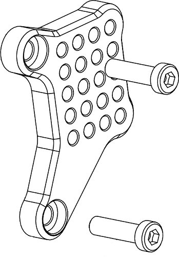 Bonamici mounting plate for footrest systems, gearbox side