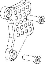 Bonamici mounting plate for footrest systems, gearbox side