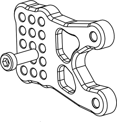 Bonamici mounting plate for footrest system, brake side