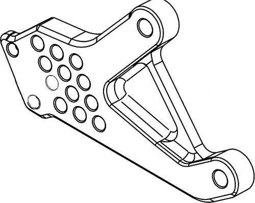 Bonamici mounting plate for footrest system, brake side BMW