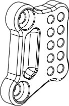 Bonamici mounting plate for footrest system, gearbox side