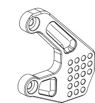 Bonamici mounting plate for footrest system, gearbox side