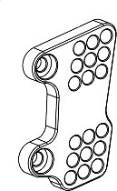 Bonamici mounting plate for footrest system, gearbox side