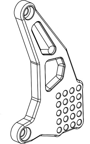 Bonamici mounting plate for footrest system, gearbox side