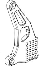 Bonamici mounting plate for footrest system, gearbox side