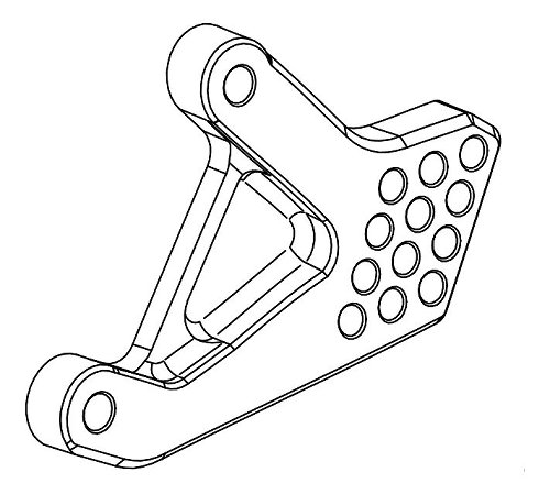 Bonamici mounting plate for footrest system, gearbox side