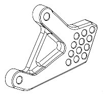 Bonamici mounting plate for footrest system, gearbox side