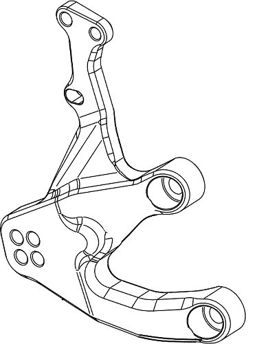 Bonamici mounting plate for footrest system, brake side BMW