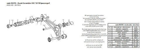 Bonamici spare part special screw for footrest systems