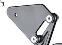 Bonamici Racing heel plate for footrest systems, brake side,