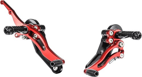 Bonamici footrest systems, adjustable, set racing Ducati