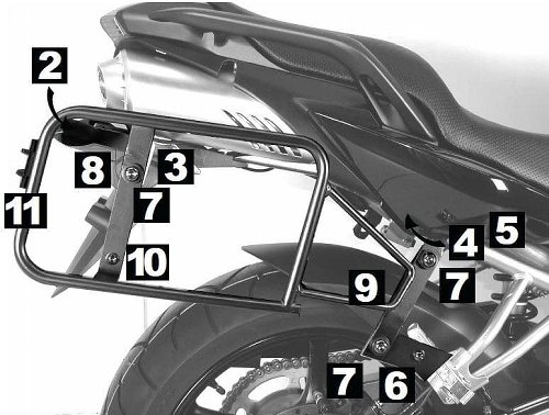 Yamaha Kofferträger Lock it FZ 6 / Fazer ab Bj. 2007 silber