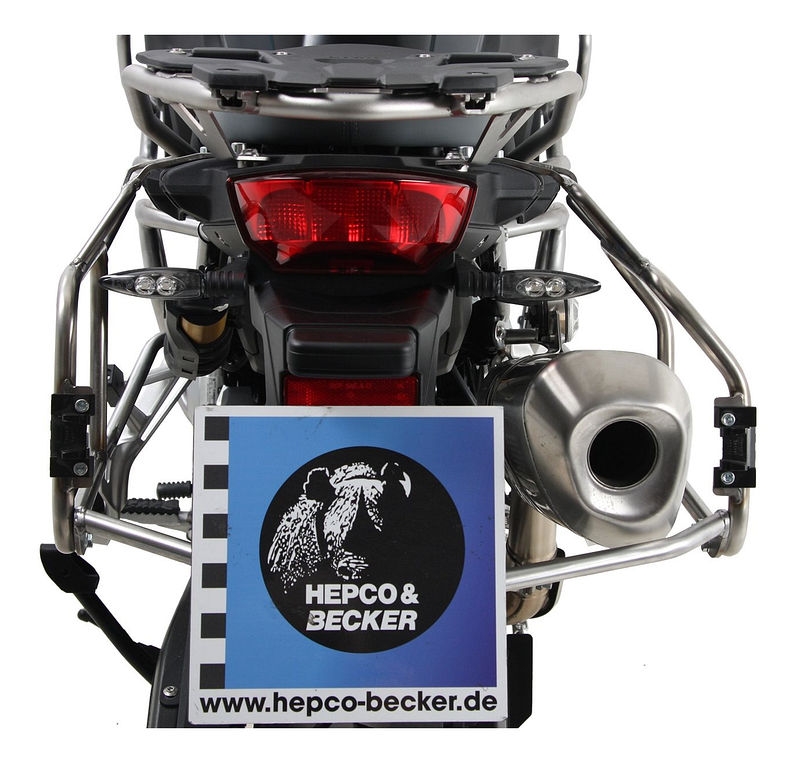 Hepco & Becker Kofferträgerset Cutout Edelstahl+Xplorer Cutout Kofferset,  Silber - BMW F 850 GS