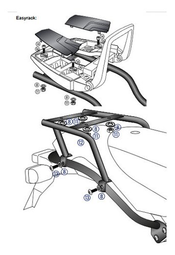 Hepco & Becker Easyrack topcasecarrier, Black - BMW HP2 /